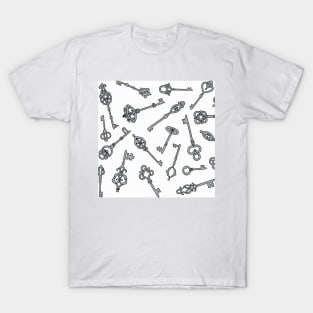 Skeleton Keys Grey and White Palette T-Shirt